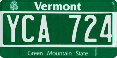 VT license plate YCA724