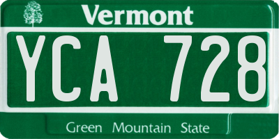 VT license plate YCA728