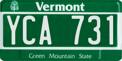 VT license plate YCA731