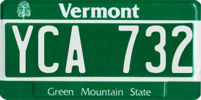 VT license plate YCA732