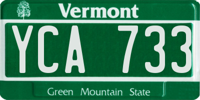 VT license plate YCA733