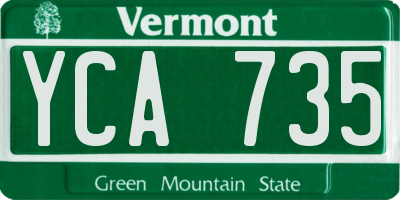 VT license plate YCA735