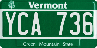 VT license plate YCA736