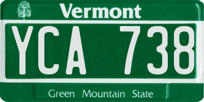 VT license plate YCA738