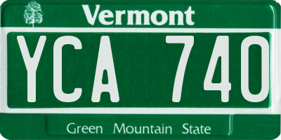 VT license plate YCA740