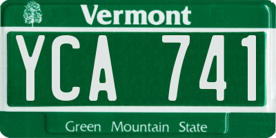 VT license plate YCA741