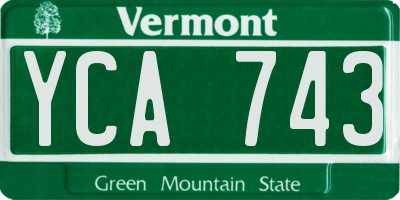 VT license plate YCA743
