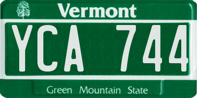 VT license plate YCA744