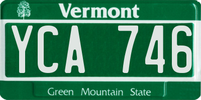 VT license plate YCA746