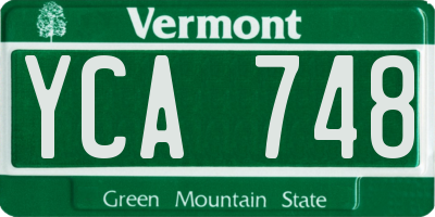 VT license plate YCA748