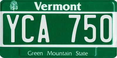 VT license plate YCA750