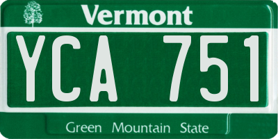 VT license plate YCA751