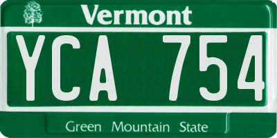 VT license plate YCA754