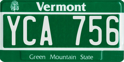 VT license plate YCA756