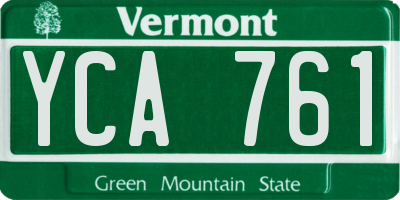 VT license plate YCA761