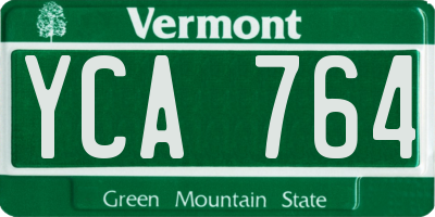VT license plate YCA764