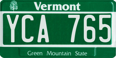 VT license plate YCA765