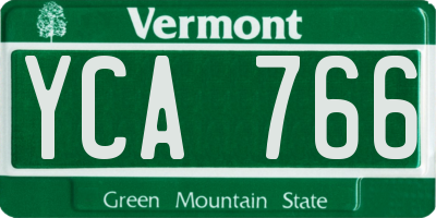 VT license plate YCA766