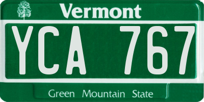 VT license plate YCA767