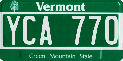 VT license plate YCA770
