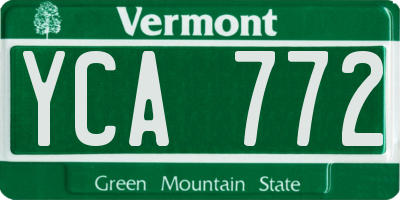 VT license plate YCA772