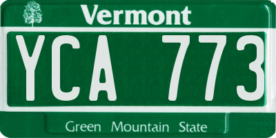 VT license plate YCA773