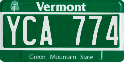 VT license plate YCA774