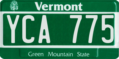 VT license plate YCA775