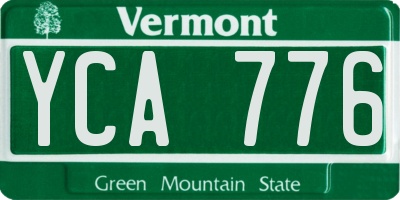 VT license plate YCA776