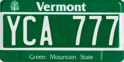 VT license plate YCA777