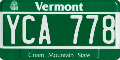 VT license plate YCA778