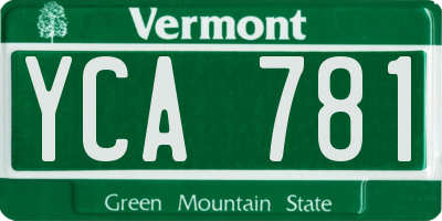 VT license plate YCA781