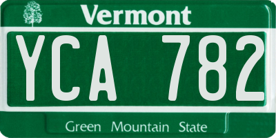 VT license plate YCA782