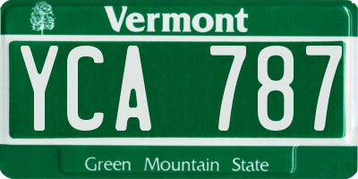 VT license plate YCA787