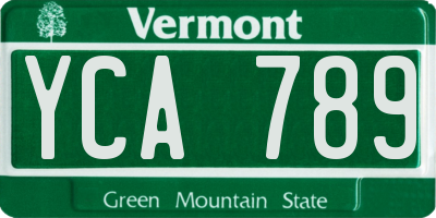 VT license plate YCA789