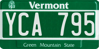VT license plate YCA795