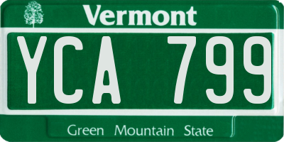 VT license plate YCA799