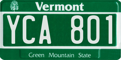 VT license plate YCA801