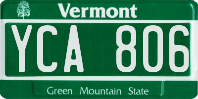 VT license plate YCA806