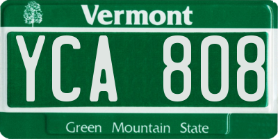 VT license plate YCA808
