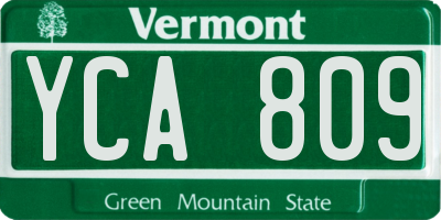 VT license plate YCA809