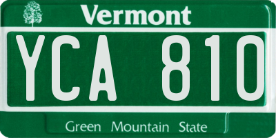VT license plate YCA810