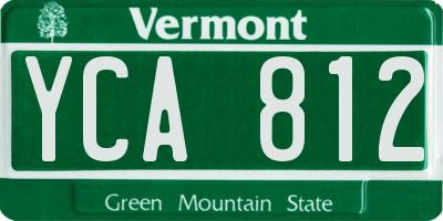 VT license plate YCA812