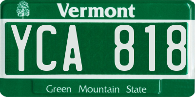VT license plate YCA818