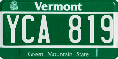 VT license plate YCA819
