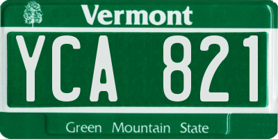 VT license plate YCA821