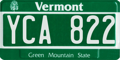 VT license plate YCA822