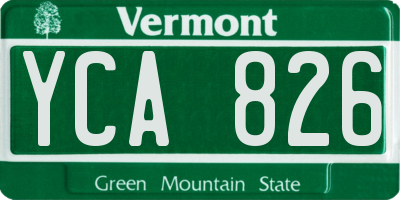 VT license plate YCA826