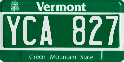 VT license plate YCA827