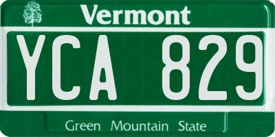VT license plate YCA829